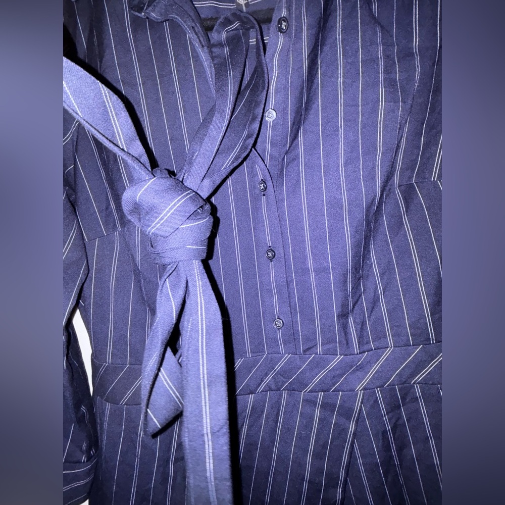 Banana Republic Navy and White Striped Dress - Picture 4 of 9